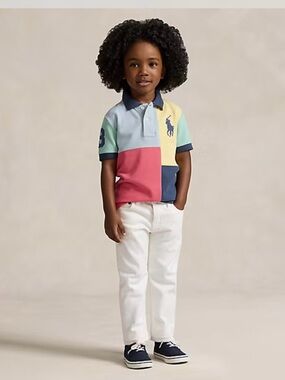 Ralph Lauren  Hampton Straight Stretch Jeans Boy’s 2T in White